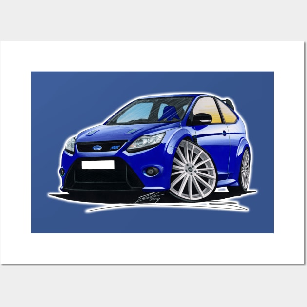 Ford Focus (Mk2) RS Blue Wall Art by y30man5